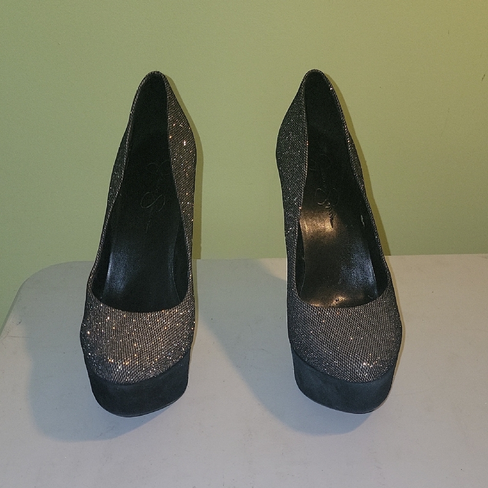 Women's Sparkle Platform Pumps - Black
